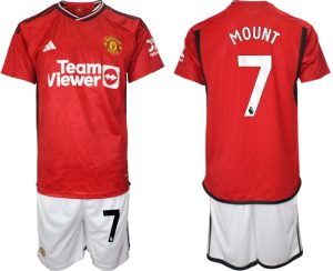 Moški Nogometni dresi komplet Manchester United Domači 2023-24 tisk MOUNT 7