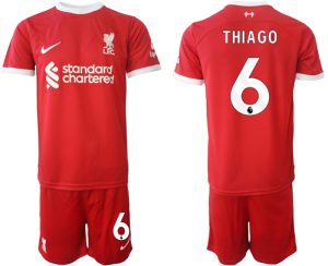 Poceni Moški Nogometni dresi kompleti Liverpool Domači 2023 2024 tisk Thiago Alcantara 6