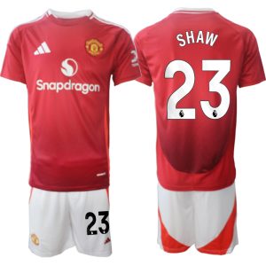 Moški Nogometni dresi kompleti Manchester United Domači 2024-25 Luke Shaw 23